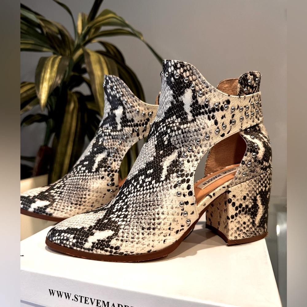 STEVE MADDEN JUSTICE Grey Snake skin , pointed ankle boots